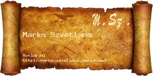Marks Szvetlana névjegykártya